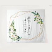 ゴールドとホワイトのウェディングバックドロップ、フォトブース小道具 タペストリー (正面(横))