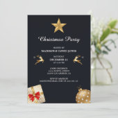 ゴールドとホワイトのクリスマス装飾  招待状 (スタンド正面)