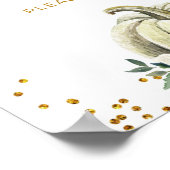 ゴールドとホワイトのパンプキンパーティーフェアーズサイン ポスター (角)