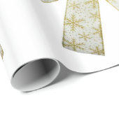 ゴールドとホワイトのリボン包装紙 ラッピングペーパー (ロールコーナー)