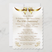 ゴールドとホワイトの写真 50周年 説明会招待状 招待状 (裏面)