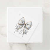 ゴールドとホワイトの弓の結婚前のお祝い フェイバータグ (インサイチュ)