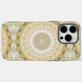 ゴールドとホワイトの曼荼羅柄にテールアクセント Case-Mate iPhoneケース (裏面 (横))