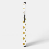 ゴールドとホワイトの水玉模様 iPhoneケース (左側面)