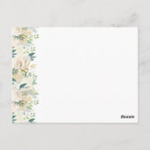 ゴールドとホワイトフラワーのウェディングアドバイスカード ポストカード (裏面)