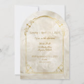 ゴールドとホワイトローズのアーチフレーム ブライダルシャワー 招待状 (裏面)