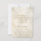 ゴールドとホワイトローズのキャンドルライト サンキューカード (裏面)