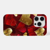 ゴールドとレッドのバレンタイン iPhoneケース (裏面横)