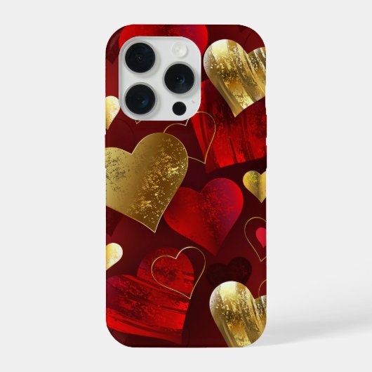 ゴールドとレッドのバレンタイン iPhoneケース (裏面)