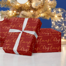 ゴールドとレッドのメリークリスマス ワードアート