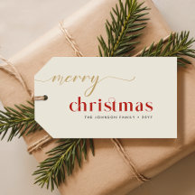 ゴールドとレッドの手書き風クリスマス家族の名前