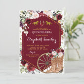 ゴールドとレッド バーガンディ ウェスタンチャラ キンセアニエラ 招待状 (スタンド正面)