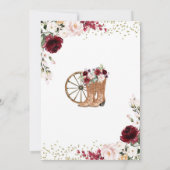 ゴールドとレッド バーガンディ ウェスタンチャラ キンセアニエラ 招待状 (裏面)