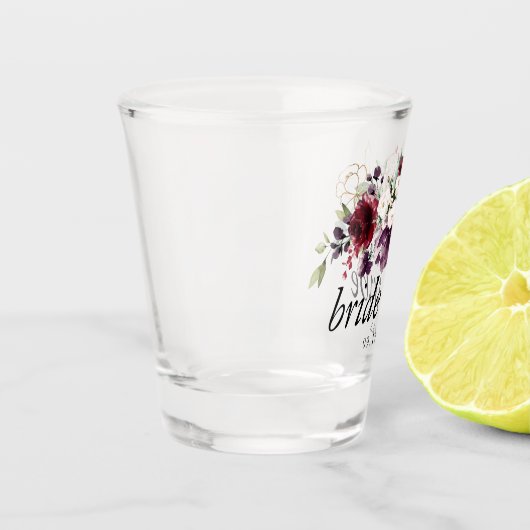 ゴールドとワインの花束 ブライダルパーティー ショットグラス (左)