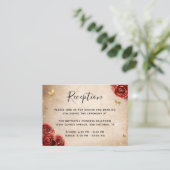 ゴールドと赤いバラの羊皮紙 優雅なディテール エンクロージャーカード (スタンド正面)