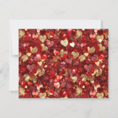 ゴールドと赤のきらきらハート Save the Date セーブザデート (裏面)