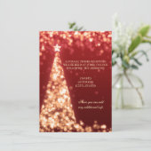 ゴールドと赤のクリスマス ウェディング レセプションのみ 招待状 (スタンド正面)