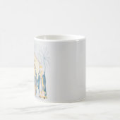 ゴールドと青のクリスマスプレゼント コーヒーマグカップ (中央)