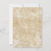 ゴールドに見える華麗な背景に、垂れる花を飾ったインビット 招待状 (裏面)