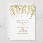 ゴールドのふわふわとした素朴な枝の結婚式招待状 招待状 (正面)