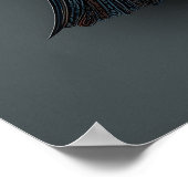 ゴールドのアクセントが付いた豪華な対称3Dモス ポスター (角)
