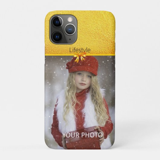 ゴールドのアクセントが入ったカスタム写真 Case-Mate iPhoneケース (裏)