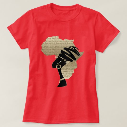 ゴールドのアフリカ - アフロセントリック・ヘリテージTシャツ Tシャツ (デザイン正面)