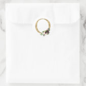 ゴールドのイニシャル モノグラム ボヘミアンブルーガンディの花 クレア ラウンドシール (バッグ)