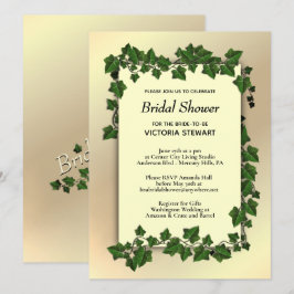 ゴールドのウェディングシャワー招待状 ギフト登録 招待状