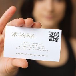 ゴールドのエレガントな結婚式ウェブサイトの詳細 エンクロージャーカード