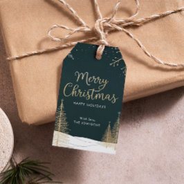 ゴールドのカリグラフィーが華やかなクリスマスの飾り ギフトタグ