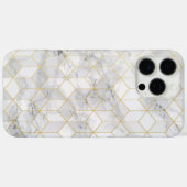 ゴールドのキューブ柄が入った白大理石 Case-Mate iPhoneケース (裏面 (横))