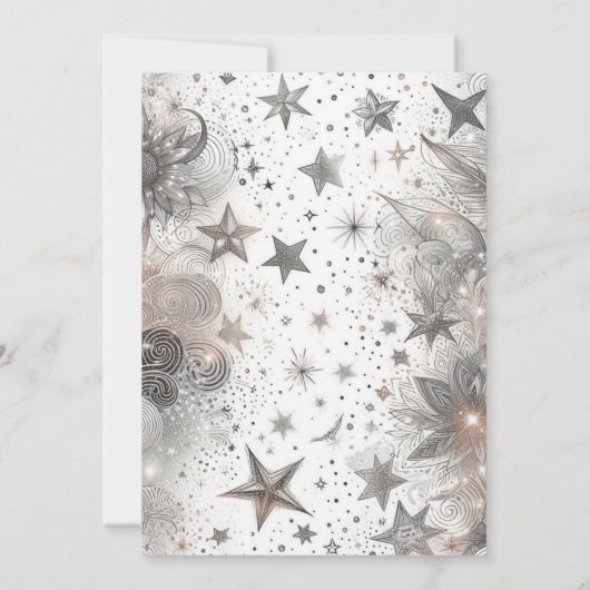 ゴールドのキンセアニェラの女の子の招待状 招待状 (裏面)