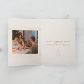 ゴールドのクリスマスイルミネーション写真 シーズンカード (内部)