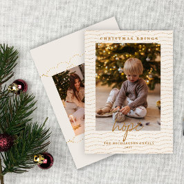 ゴールドのクリスマスイルミネーション写真 シーズンカード