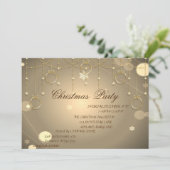 ゴールドのクリスマスオーナメント  クリスマス会社パーティー 招待状 (スタンド正面)