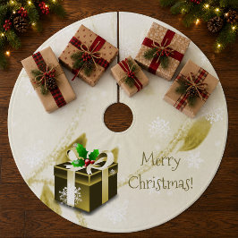 ゴールドのクリスマスギフトツリースカート フリース ツリースカート