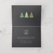 ゴールドのクリスマスツリーのロゴ コーポレート 箔シーズンカード (内側レイダウン)