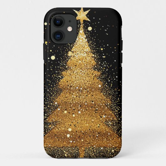 ゴールドのクリスマスツリーの華やかなデザイン Case-Mate iPhoneケース (裏面)