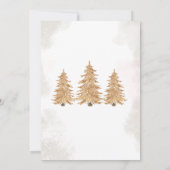 ゴールドのクリスマスツリーの誕生日パーティー感謝カード 招待状 (裏面)