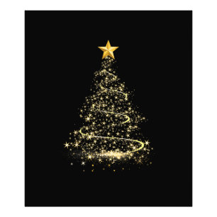 ゴールドのクリスマスツリーの面白いデザイン メリークリスマスパジャマ フォトプリント           