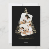 ゴールドのクリスマスツリーの2枚の写真 2022 シーズンカード (裏面)