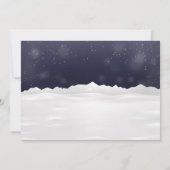 ゴールドのクリスマスツリー&サンタのスレッドを引くトナカイのパーティー 招待状 (裏面)