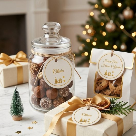 ゴールドのクリスマスパーソナライズドギフト フェイバータグ