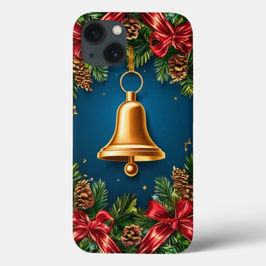 ゴールドのクリスマスベルに囲まれた華やかな赤 Case-Mate iPhoneケース (裏面)