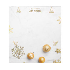 ゴールドのクリスマスホリデー From The Desk Of ノートパッド