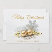 ゴールドのクリスマスボール オーナメント 法人向けグリーティング シーズンカード (正面)