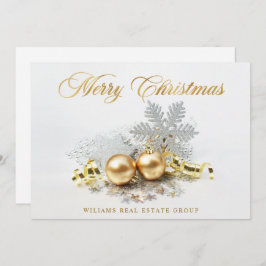 ゴールドのクリスマスボール オーナメント 法人向けグリーティング シーズンカード