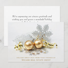 ゴールドのクリスマスボール オーナメント 法人向けグリーティング シーズンカード