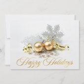 ゴールドのクリスマスボール オーナメント 法人向けグリーティング シーズンカード (正面)